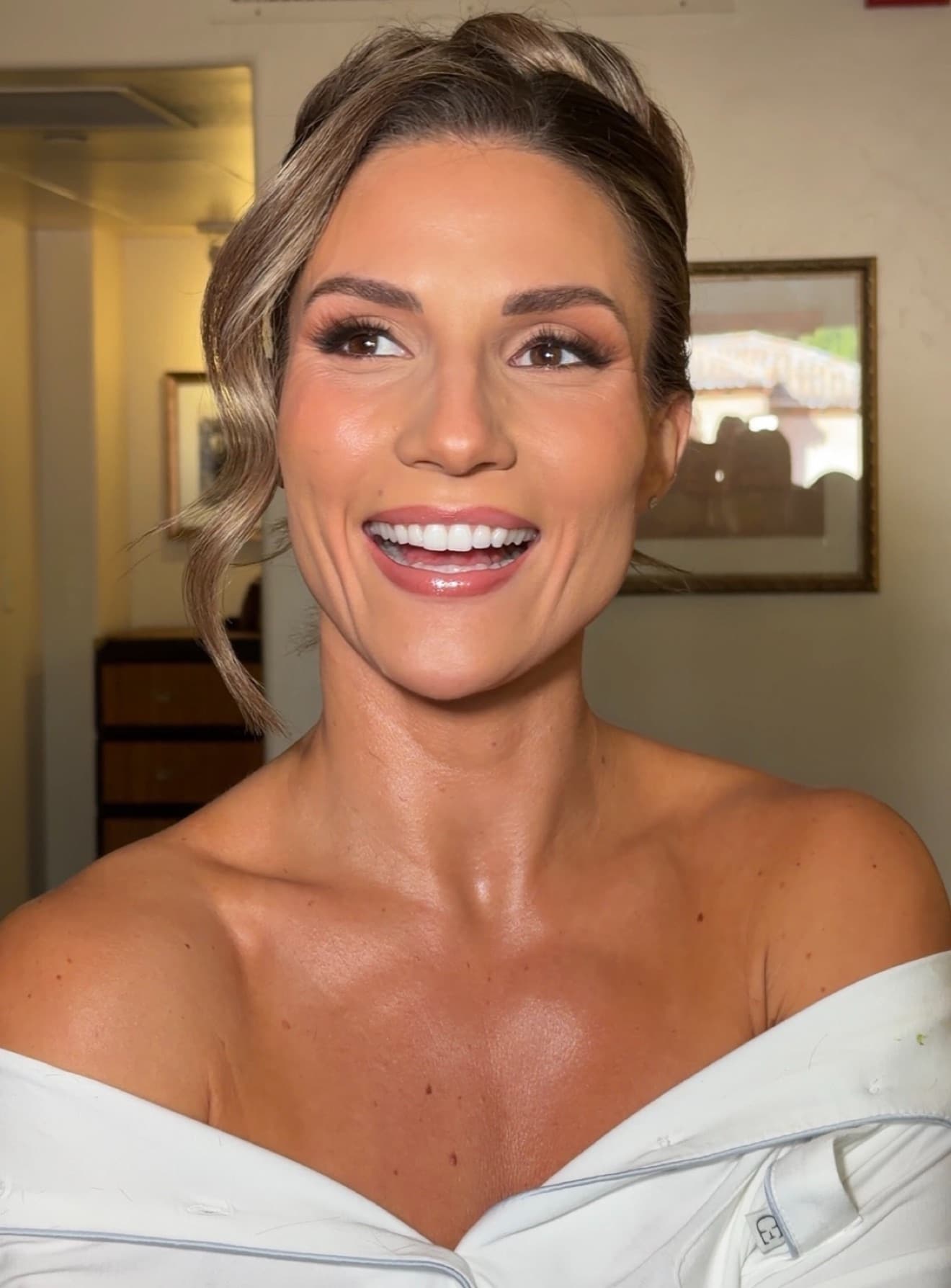 Bride off-shoulder dress — timeless bridal beauty